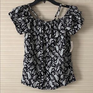 Girls black and white summer top